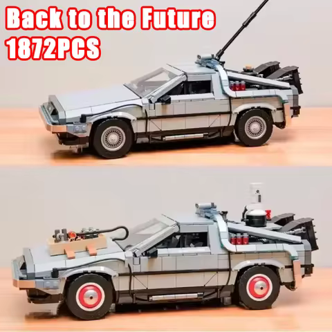 Back to The Future Time Machine 1872PCS 10300 with 2 Minifigures Building 3-in-1 Versions of The tim