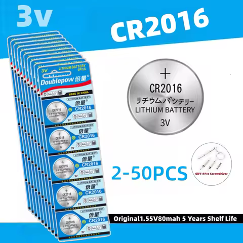 2-50PCS Doublepow CR2016 Button Batteries CR2016 BR2016 DL2016 Cell Coin Lithium Battery 3V CR 2016 