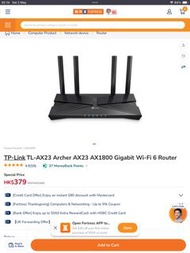 TP-Link TL-AX23 Archer AX23 AX1800 Gigabit Wi-Fi 6 Router