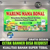 baner toko sembako /  Sepanduk Toko Sembako / Spanduk toserba / banner toko Klontong - Benner warung