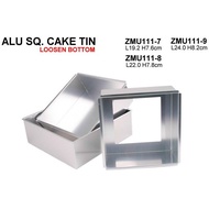 6 / 7 / 8 / 9 inch Aluminium Alloy Square Cake Tin Mould Loose Base Bakeware Acuan Loyang Kek