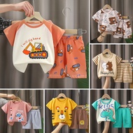 Children Fashion Baju Budak Bayi Set ShortSleeve Clothes Cartoon Tee Baju Kanak Boys Girls Cute Clot