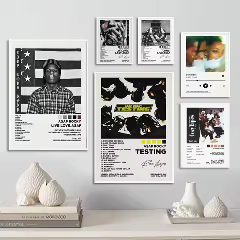 New ASAP Rocky Testing Live Love D.M.B.Tracklist Music Album Cover Poster Prints Wall Art Painting P