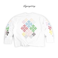 Agony Story Multi Crest Long Sleeve White Rainbow Regular Form - Agony Story