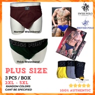 Swiss Polo 3pcs Plus Size Thick Waistband Men Briefs Comfort Men Underwear Seluar Dalam Besar Lelaki