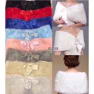 Modern Retro Night Party Event Elegance Fur Shawl Cover Matching Gown 毛毛小披肩