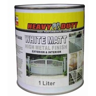 1LITER ( MATTE WHITE ) HEAVY DUTY MATT PAINT FOR WOOD AND METAL / 1L / CAT KAYU PUTIH MATT