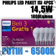 PUTIH Philips LED Lamp 14.5W White E27 Package Contents 4PCS BULB 14.5W WATT Package Contents 4PCS LED 14.5W PACK Buy 3 Free 1 14.5W WATT Original Guaranteed