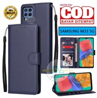 CASE HP SAMSUNG GALAXY M33 5G FLIP LEATHER CASE PREMIUM-FLIP WALLET CASE KULIT UNTUK SAMSUNG GALAXY