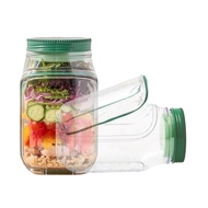 For Meal Prep&amp Travel-Friendly Salad Jar- Jar Side Open 2pcs Set Microwave/Dishwasher Freezer Saf