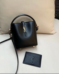全新 Saint Laurent YSL Mini 牛皮革 單肩包 黑色