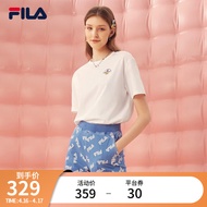 斐乐（FILA） FILA斐乐短袖T恤女士2022年夏季宽松运动女装上衣小熊刺绣针织套头衫圆领衣服 标准白-WT 170/88A/L