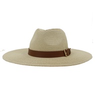 Women Men Summer Big Wide Brim Hats Belt Band Starw Hat Fedora Beach Sun Hat UPF50+ Kentucky Derby Hat Foldable Summer Cap
