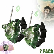 2pcs Kids Toy Watch Walkie Talkie Army Green Two Way Radio Mini Compass westyle