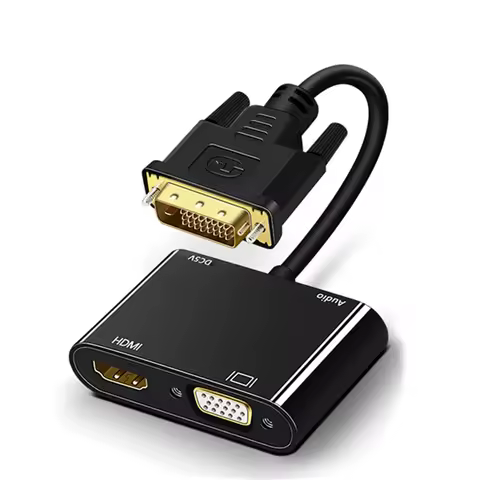 1080P DVI to VGA HDMI Splitter Converter Dual Display DVI to HDMI VGA Converter Splitter for PC Lapt