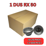 Wadah Aluminium Foil Cup 1 Dus Rx 50 Ukuran Kecil 50 Ml + Tutup Tray Untuk Cetakan Egg Tart Portugis