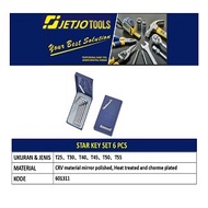 JETJO TOOLS 6-Piece Star L-Shaped Wrench Set T25-T55 601311 LAKONI PRO Star Key Set/