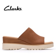 Clarks Womens Diaz Slide Wedges - Tan Leather