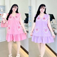 2-Piece Set: Dress + Heart-Decorated Pants