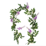 ประดิษฐ์ Wisteria Vine ผ้าไหมแขวนดอกไม้ปลอมดอกไม้ Vine สําหรับบ้านสวนกลางแจ้งพิธีจัดงานแต่งงานตกแต่ง