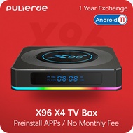【Pre-install Apps】X96 X4 Android Box Tv 4GB 64GB S905X4 Android 11 8K/4K 2.4G/5G WiFi Bluetooth 1000M Gigabit Lan Port PULIERDE IPTV Malaysia Smart Set Top Box for TV