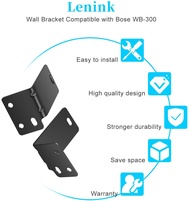 Lenink Wall Mount Bracket, Sound Bar Wall Mount Compatible with Bose WB-300 Sound Touch 300 Soundbar 500 and 700 Speaker (1 Pair, Black)