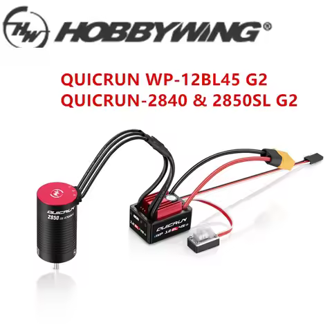HobbyWing QuicRun WP 12BL45 G2 45A ESC 2840SL 4700KV G2 22850SL 4700KV 3400KV G2 Brushless Sensored 