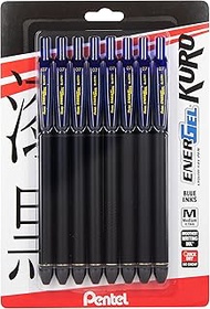 Pentel EnerGel Kuro Liquid Gel Pen, (0.7mm) Medium line, Blue Ink, 8 Pack