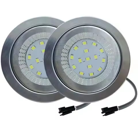 2-piece 12V DC Built-in Cooker Range Hood Light Bulb 1.5W LED 20W Halogen Bulb Replacement Puck Ligh