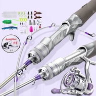 Fishing Rod and Reel Combo Set 1.8M 2-Piece UL Spinning Rod + Metal Reel 5.2:1 Gear Ratio with Free