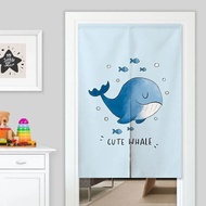 Cartoon art partition door curtain shade of children room decorate a half shade cute young girl hear