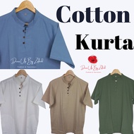 😇New Arrival 👕Kurta Cotton Lengan Pendek Lelaki Dewasa || Baju Cotton Kurta (S-XXL)