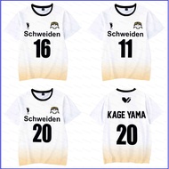 Haikyuu Schweiden Adlers Jersey MSBY T-shirt Cosplay Costume Karasuno Shoyo Kageyama Sportswear Shor