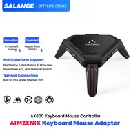 SALANGE AIMZENIX Keyboard and Mouse Adapter for PS5/PS4, PC, Xbox Series X/S, Xbox One and Nintendo Switch Emulator Console with 3.5mm Headset, Supports App Customization, Black, AX600 Monster