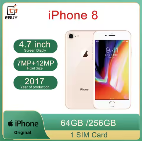 Original 4.7" Apple iPhone 8 Smartphone 64GB/128GB/256GB Super Retina IPS LCD NFC iPhone8 4G LTE Cel