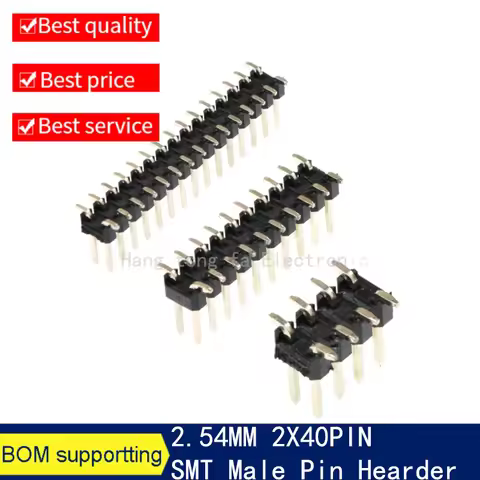 10PCS 2.54MM SMD SMT 2*2/3/4/5/6/7/8/9/10/12/14/15/16/18/20/40/ PIN Double Row Male PIN HEADER Strip