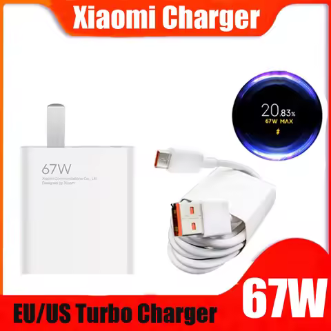 Original Xiaomi 67W Charger Turbo Fast Charge Adapter 6A Type C Cable for Redmi K40S K50 K30 Pro Bla