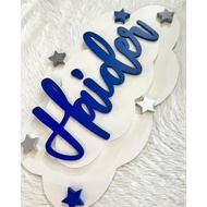 KAYU HIASAN DINDING AESTHETIC LED WOODEN LETTERS (PACKAGE OF 8 LETTERS PER WORDS) - CUSTOM NAME embo