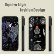 Casing For OPPO A76 F19 F19S A95 A96 A77 Find X5 Pro Cover Black Map Black Moon Aesthetics FXO05 Pho