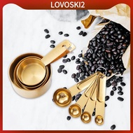 [LovoskiacMY] 8Pcs Measuring Cups Spoons Set Measure Set with Handle Measurement Tablespoon Teaspoon