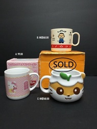 Sanrio Minna no Tabo 大口仔 CoroCoroKuririn CK鼠 Hello Kitty x Nissin 日清杯麵 1991-2007年膠杯 頭形杯 瓷杯各款