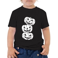 Halloween Pumpkin Graphic Tee for Kids Funny Cartoon Ghost Print Spooky Season Costume Outfit
