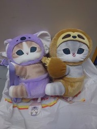 新年利是袋 全新 mofusand 鯊魚貓咪造型 扮樹熊 樹懶 毛公仔斜孭袋 單肩包 景品 約35cm