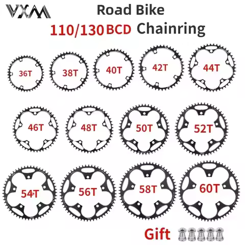110 130 BCD Chainring 36T 38T 40T 42T 46T 50T 52T 54T 56T 58T 60T Wide Narrow Chain Bicycle For Shim