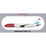 R RBF NORWEGIAN 787-9 9.5 X5.7cm STICKER S-R-789-DY