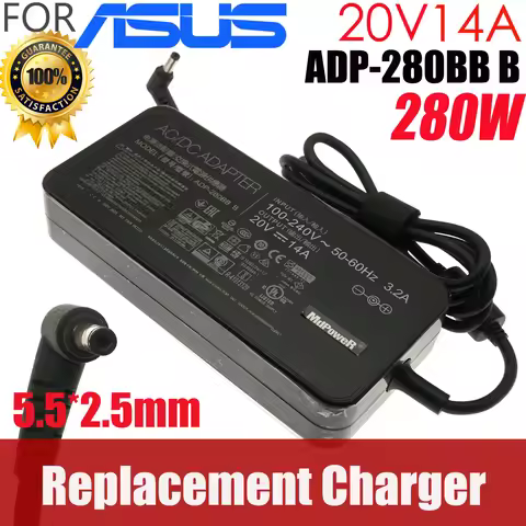 Replacement 20V 14A 280W ADP-280BB B 5 20V 14A 280W ADP-280BB B 5.5*2.5mm Laptop AC Adapter Charger 