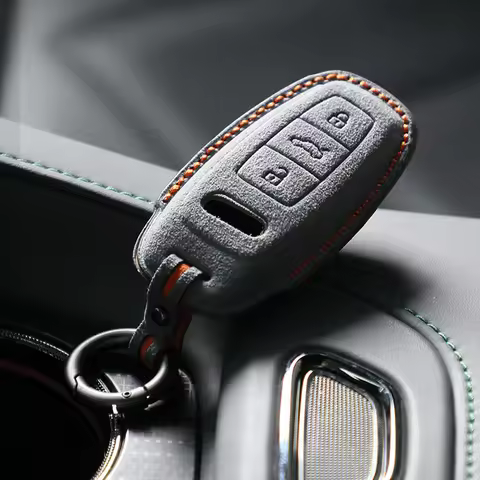 Alcantara For Audi Q8 RSQ8 A6 C8 S6 RS6 A7 S7 RS7 A3 8Y A8 D5 RS E-tron GT Q4 Q7 Car Key Remote Case