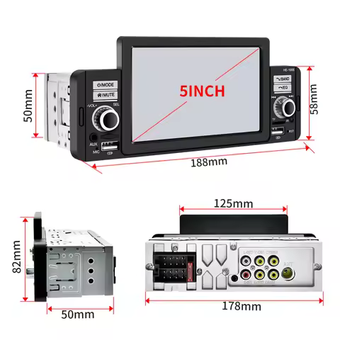 5" 1Din Universal HD Car Radio Multimedia video player MP5 Carplay/Auto Dual USB Audio Stereo For Vw