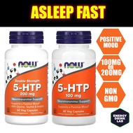 NOW 5-HTP 100mg or 200mg Double Strength For Neurotransmitter Support 60 Veg Caps Now Foods