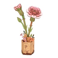 Rowood Pink Carnation - 3D Wooden Assembly Model